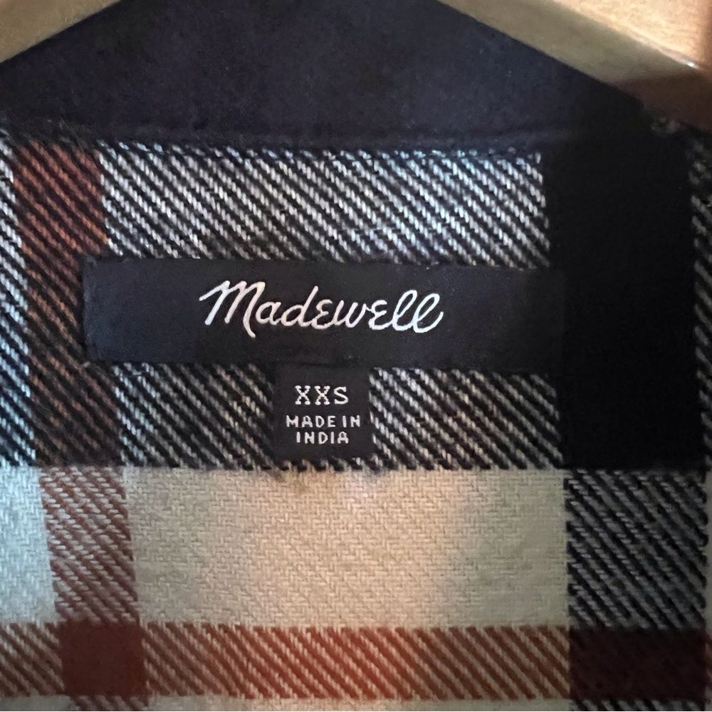 Madewell Flannel Bromley Shirt‎ XXS Plaid Warm Outdoor Warm Oversized - Picture 8 of 11